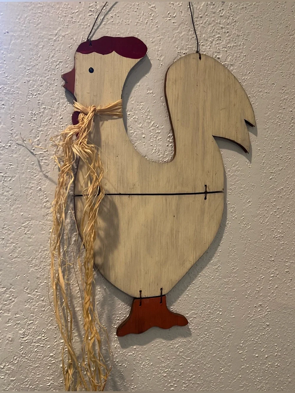 Vintage Rustic Wooden Rooster Wall Decor